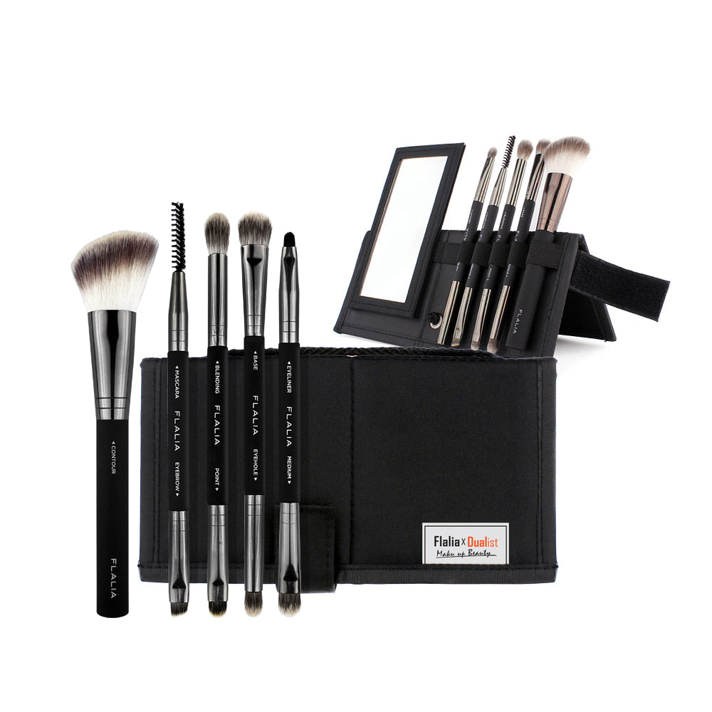 Flalia Dualist Makeup Brush Set  9 pcs